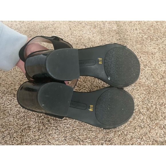 Andrew Geller "Fayer" Strappy Snake Print 3.5 Block Heel Womens Size 8.5M Heel - Picture 8 of 10